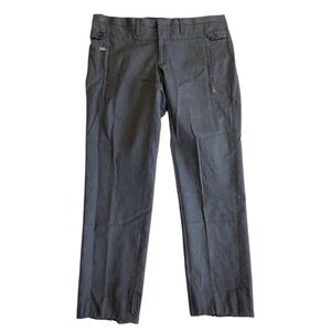 Gazzarrini Grey with Straps Wool Cropped Modern Pants Size 33 Office Old Fashion